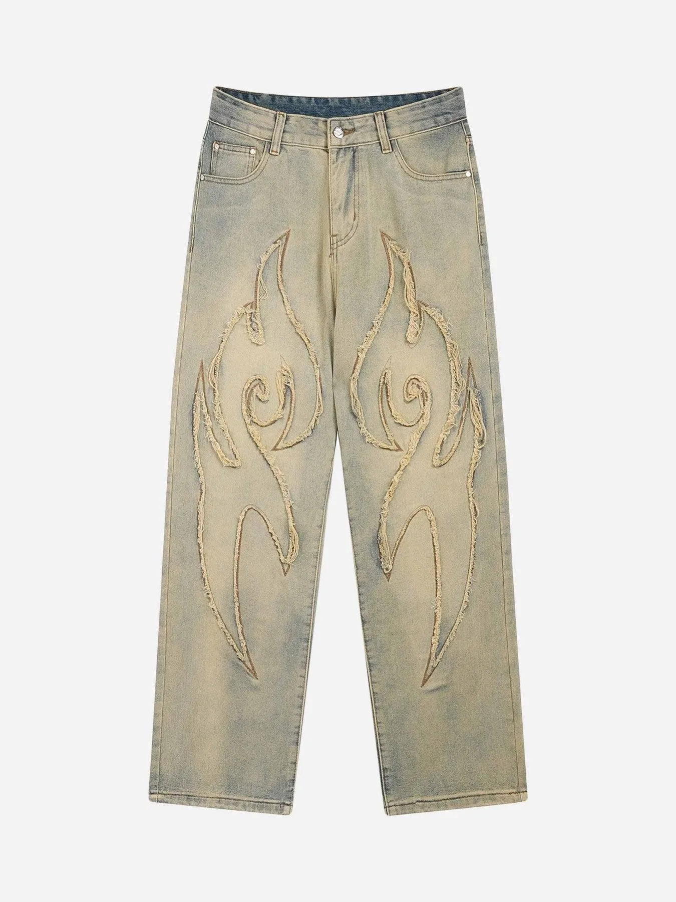 1984 American Embroidered Straight-leg Jeans - 1651