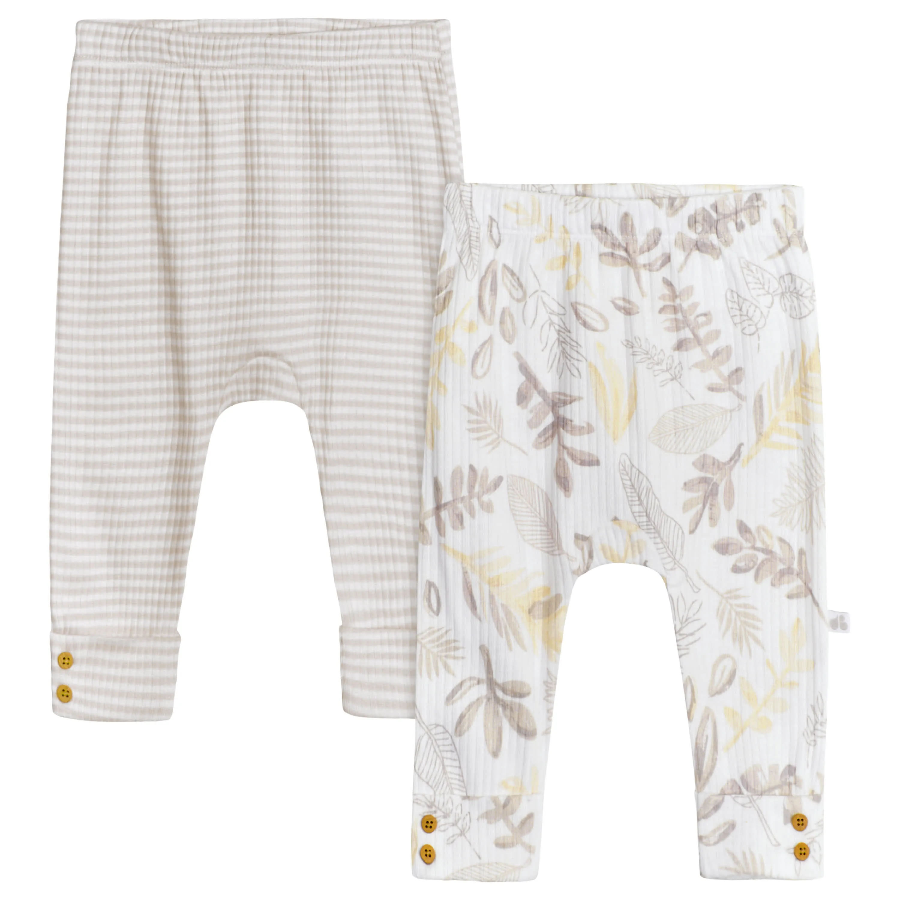 2-Pack Baby Neutral Natural Leaves Pants