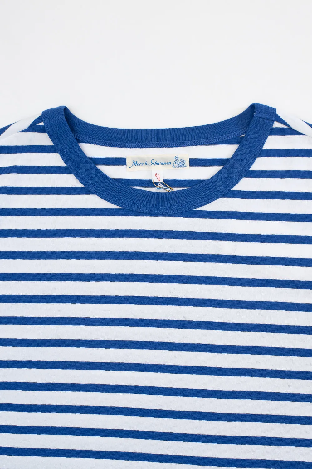 2M14.66101 - 7.9oz Circular Knit Relaxed Fit Stripe T-Shirt - Vintage Blue, White