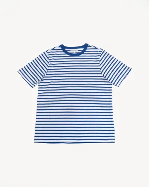 2M14.66101 - 7.9oz Circular Knit Relaxed Fit Stripe T-Shirt - Vintage Blue, White