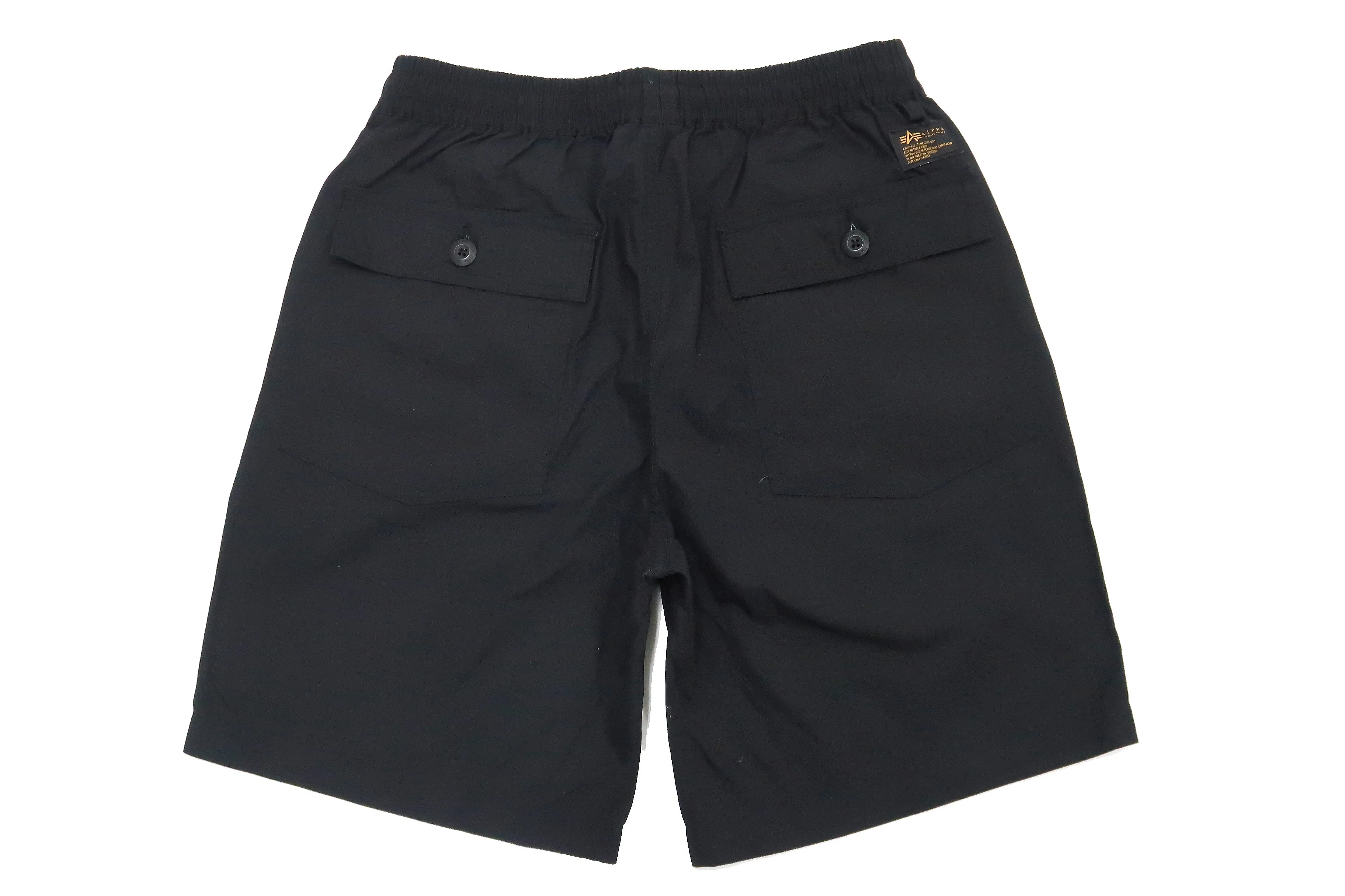 Alpha Industries Shorts Men's Drawstring Elastic Waist Shorts with Pork Chop Pockets TB2037 001 Black