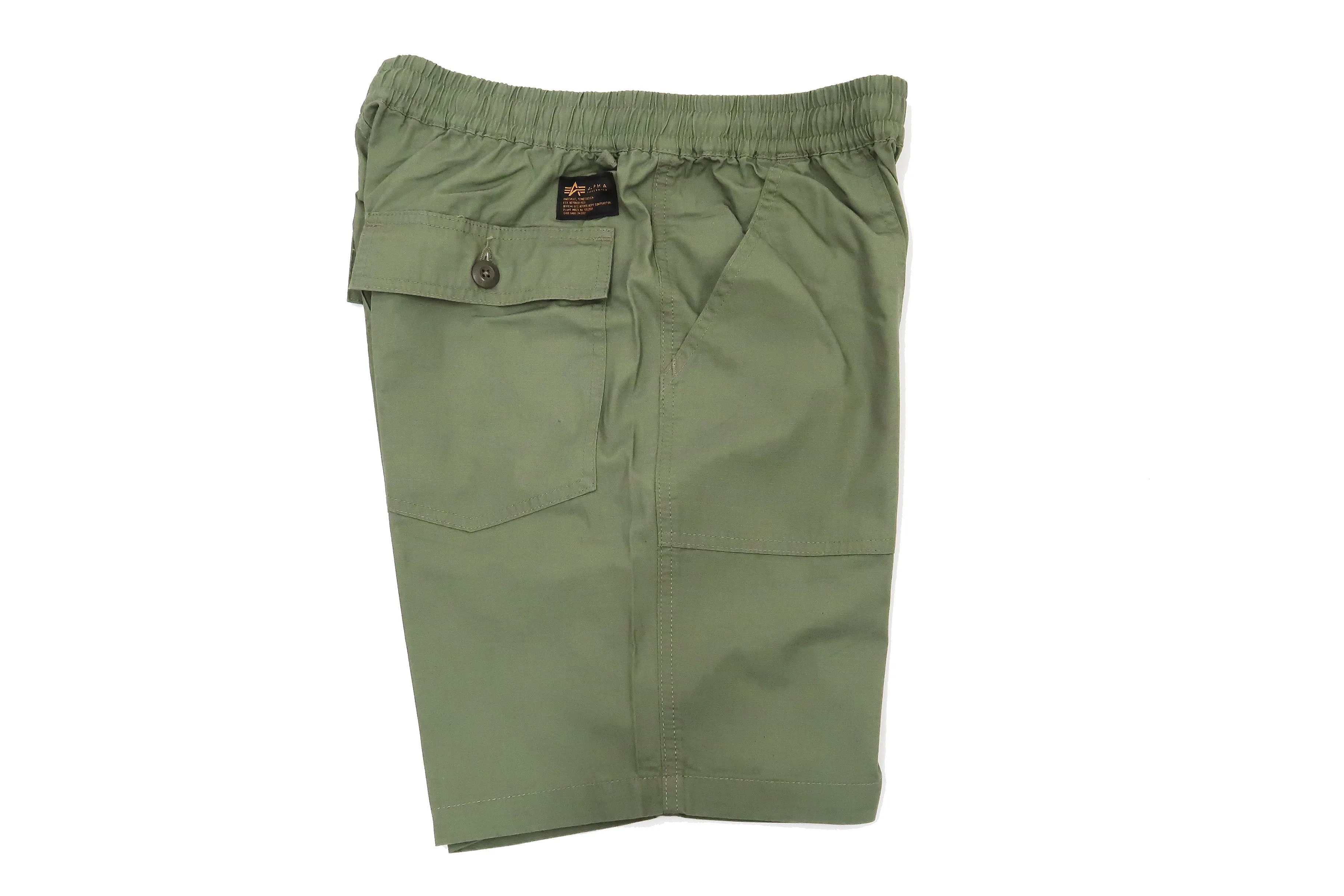 Alpha Industries Shorts Men's Drawstring Elastic Waist Shorts with Pork Chop Pockets TB2037 003 Olive