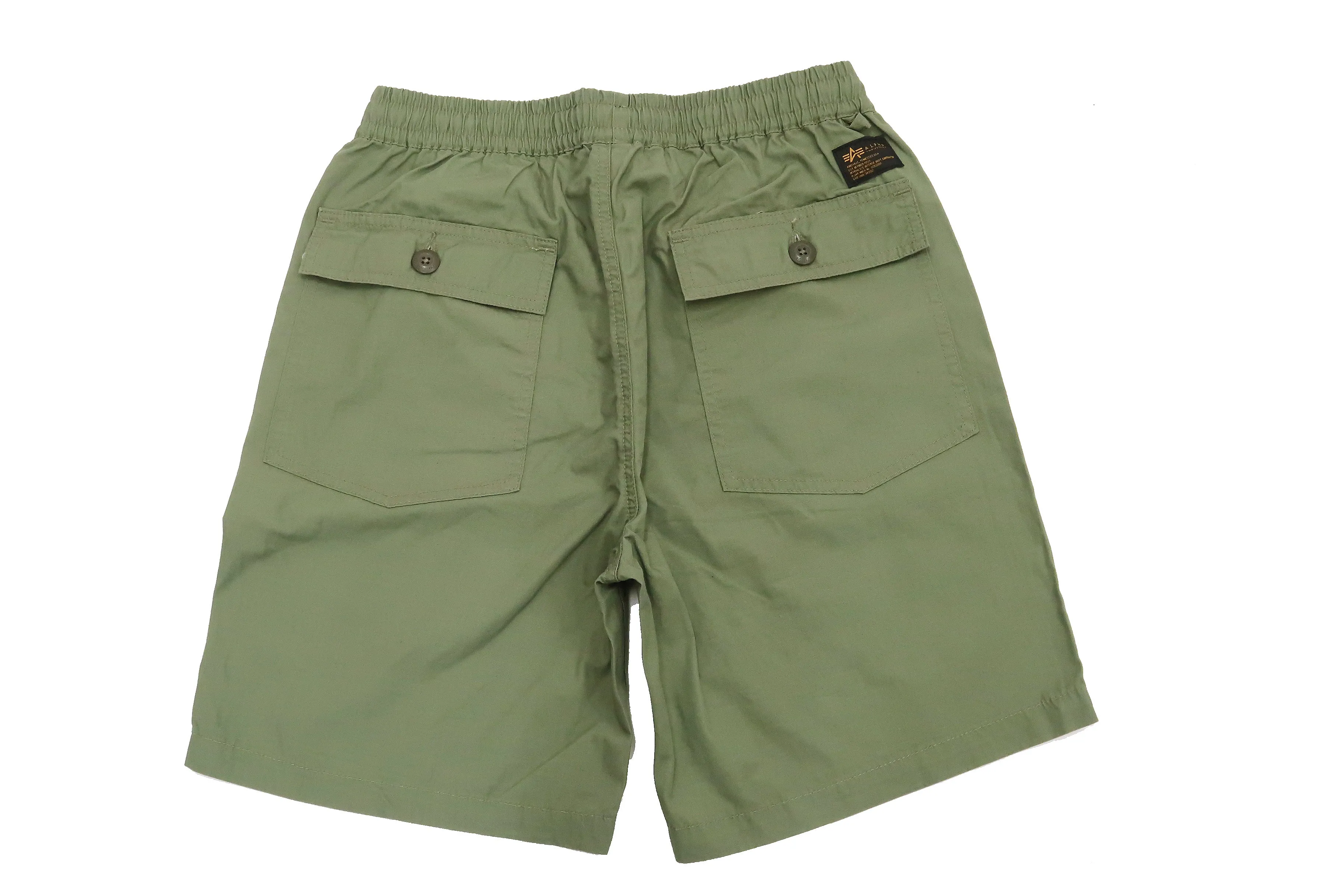 Alpha Industries Shorts Men's Drawstring Elastic Waist Shorts with Pork Chop Pockets TB2037 003 Olive