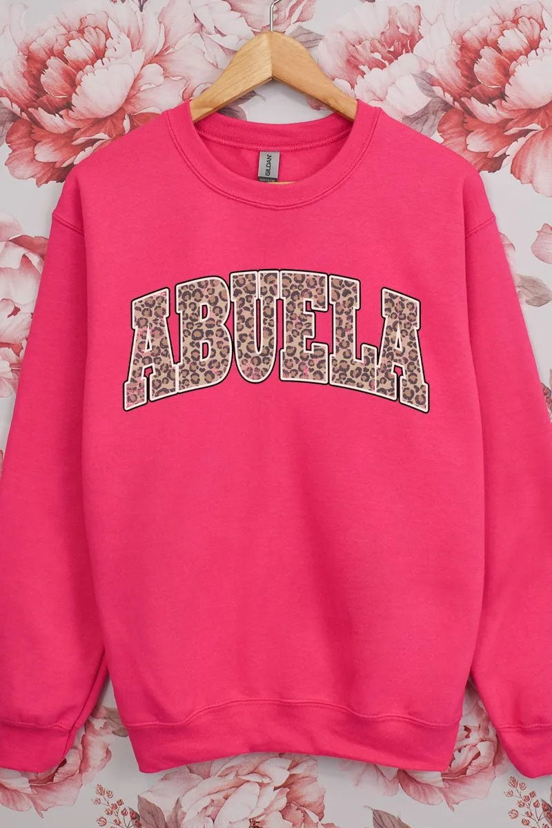 Arched Abuela Leopard Heavy-weight Crew Sweatshirt