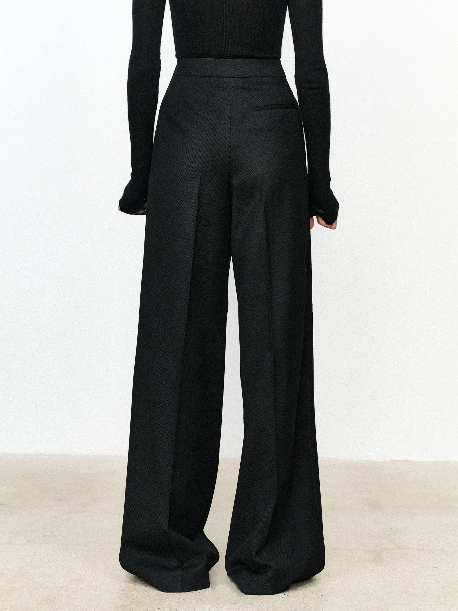 Asymmetric Layer Button Trendy Straight Leg Dress Pants