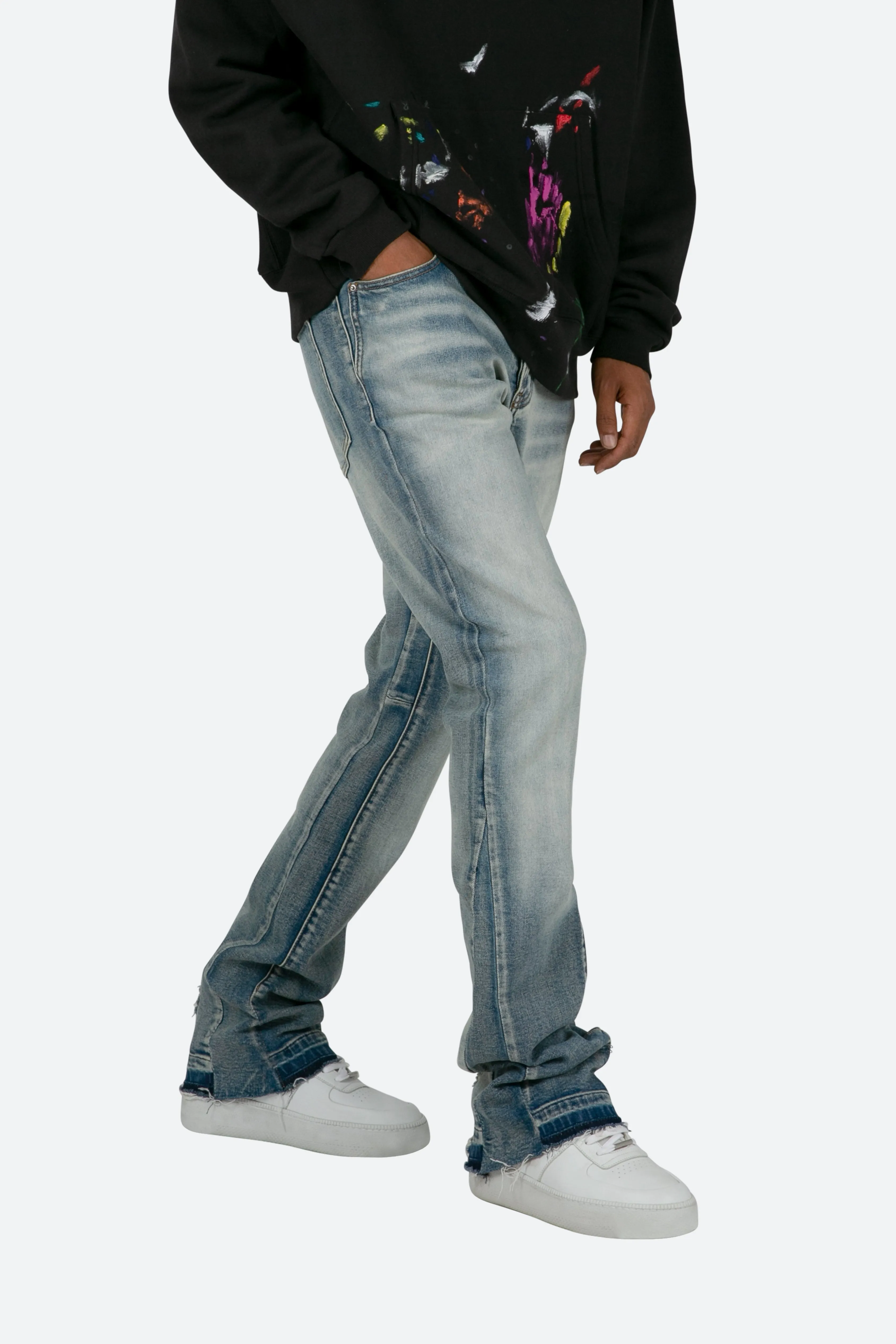 Optimized Blue Flare Denim Jeans - B484