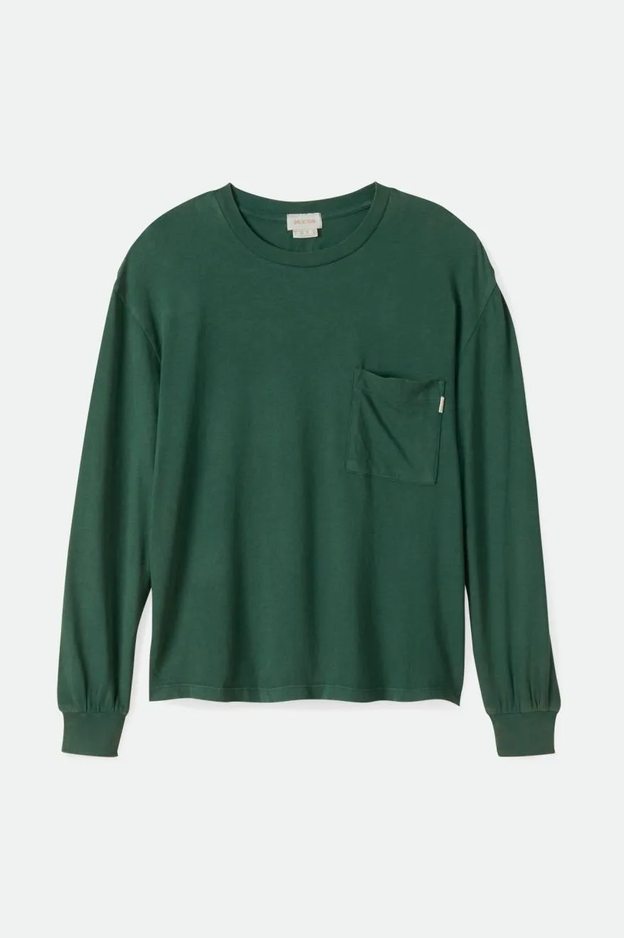 Carefree L/S Pocket T-Shirt - Pine Needle