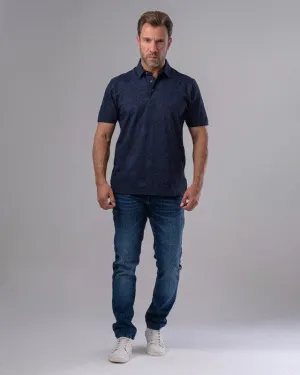 CLASSIC FIT PATTERNED POLO SHIRT - NAVY