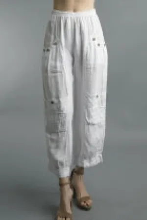 Coconut Button Linen Pants