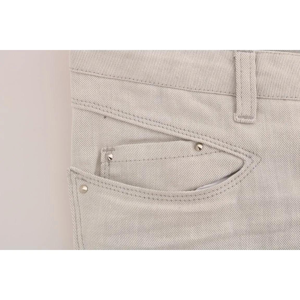 Costume National Chic White Slim-Fit Stretch Jeans