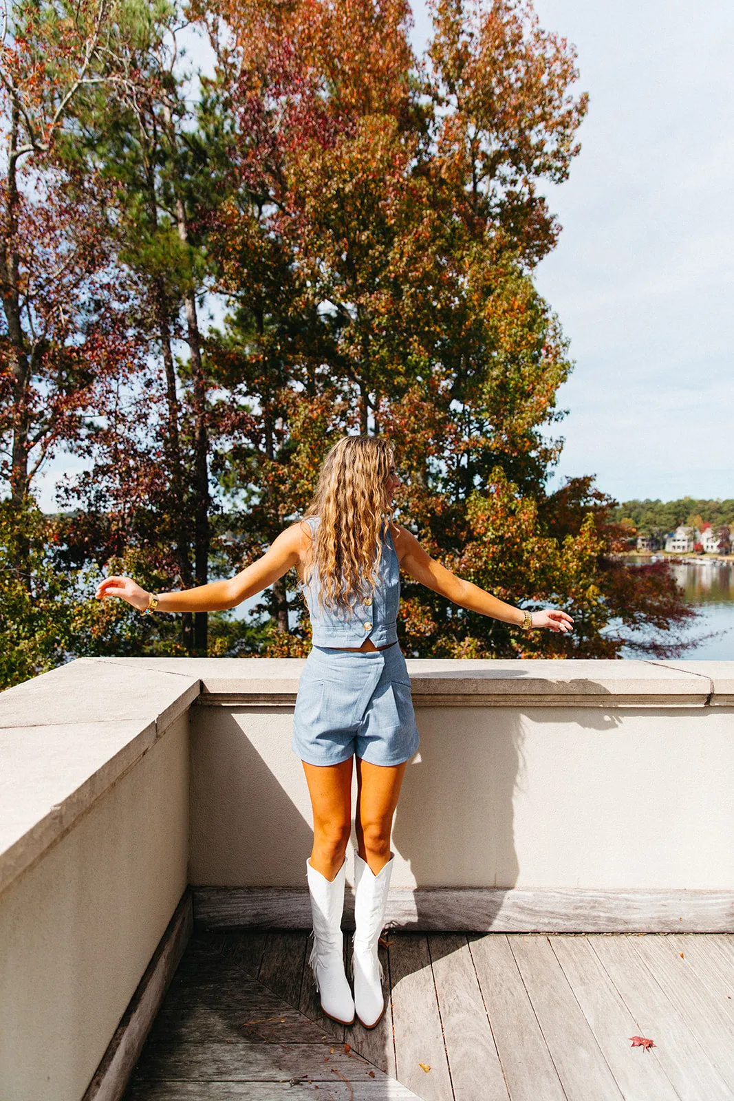 Denim Patch Vest - Blue