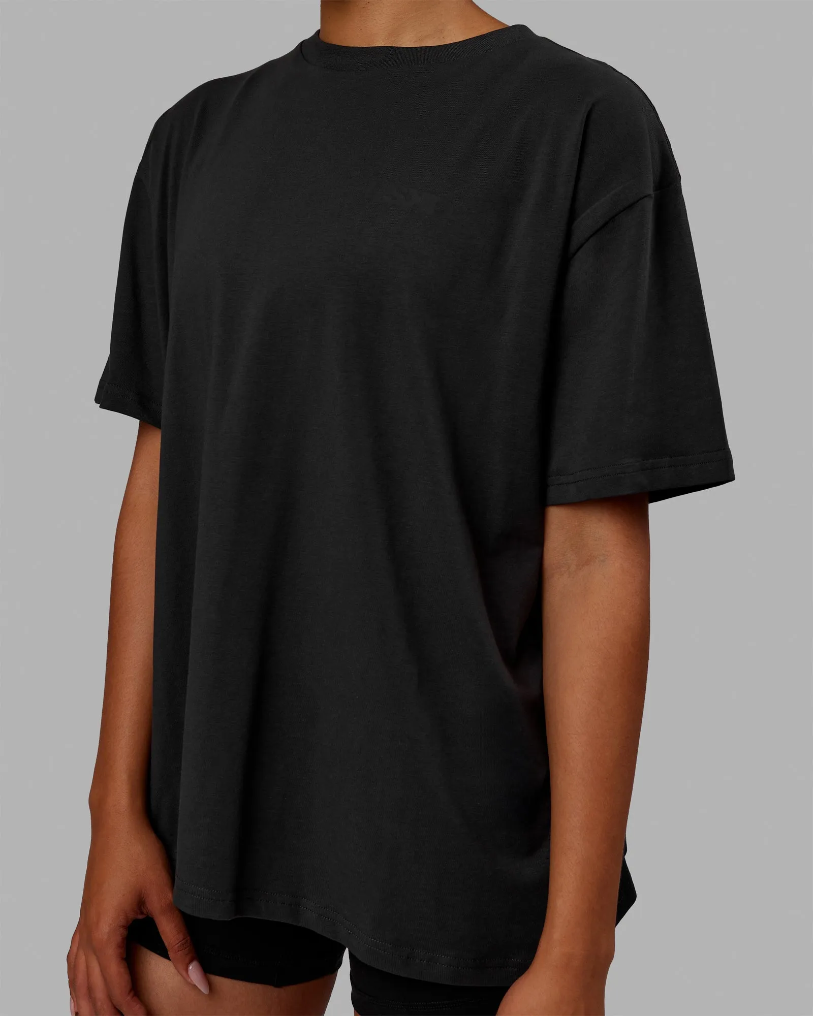 E.T.J FLXCotton Oversized Tee - Phantom-Black