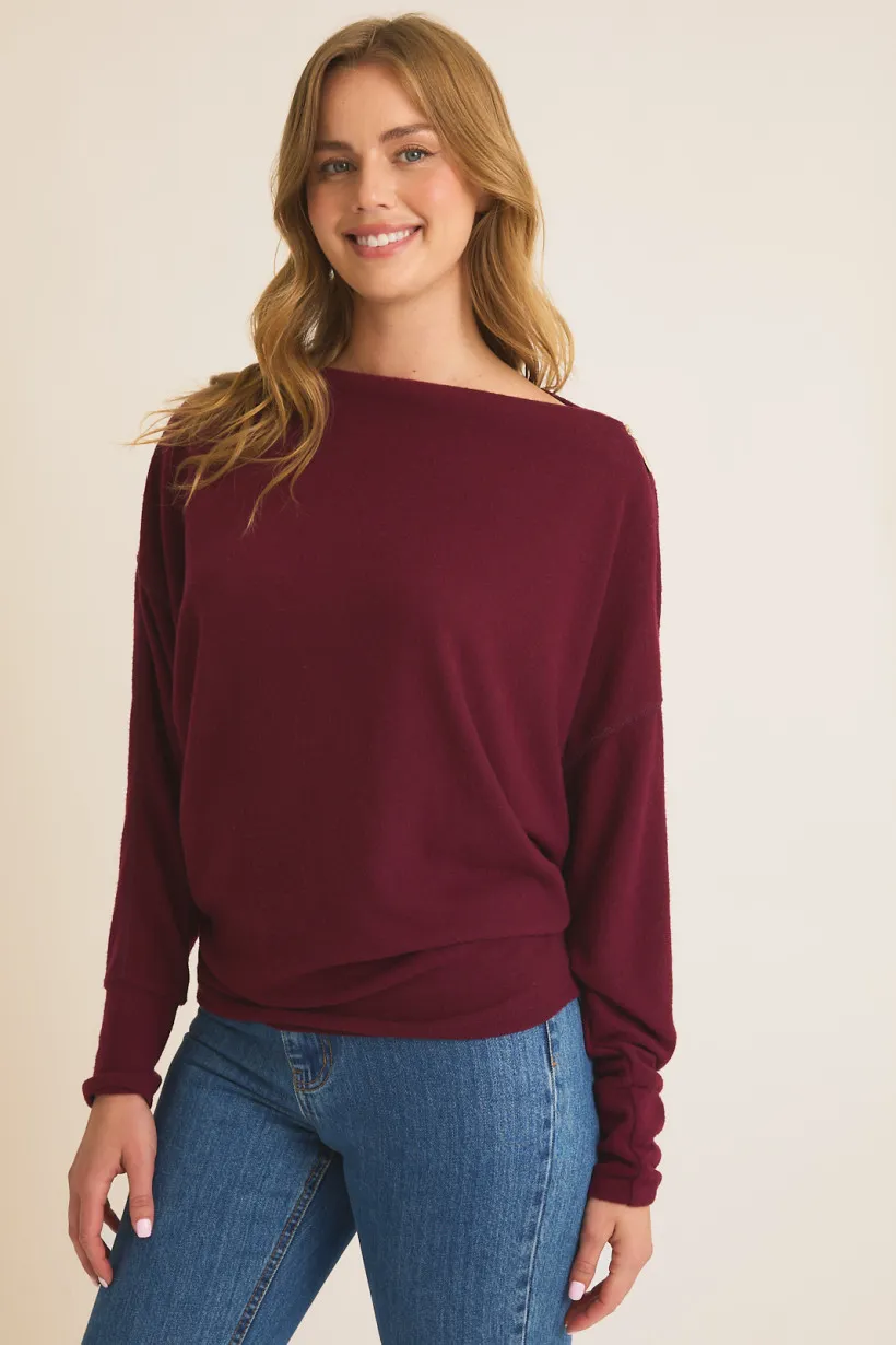 Gilli Off Shoulder Zipper Detail Top