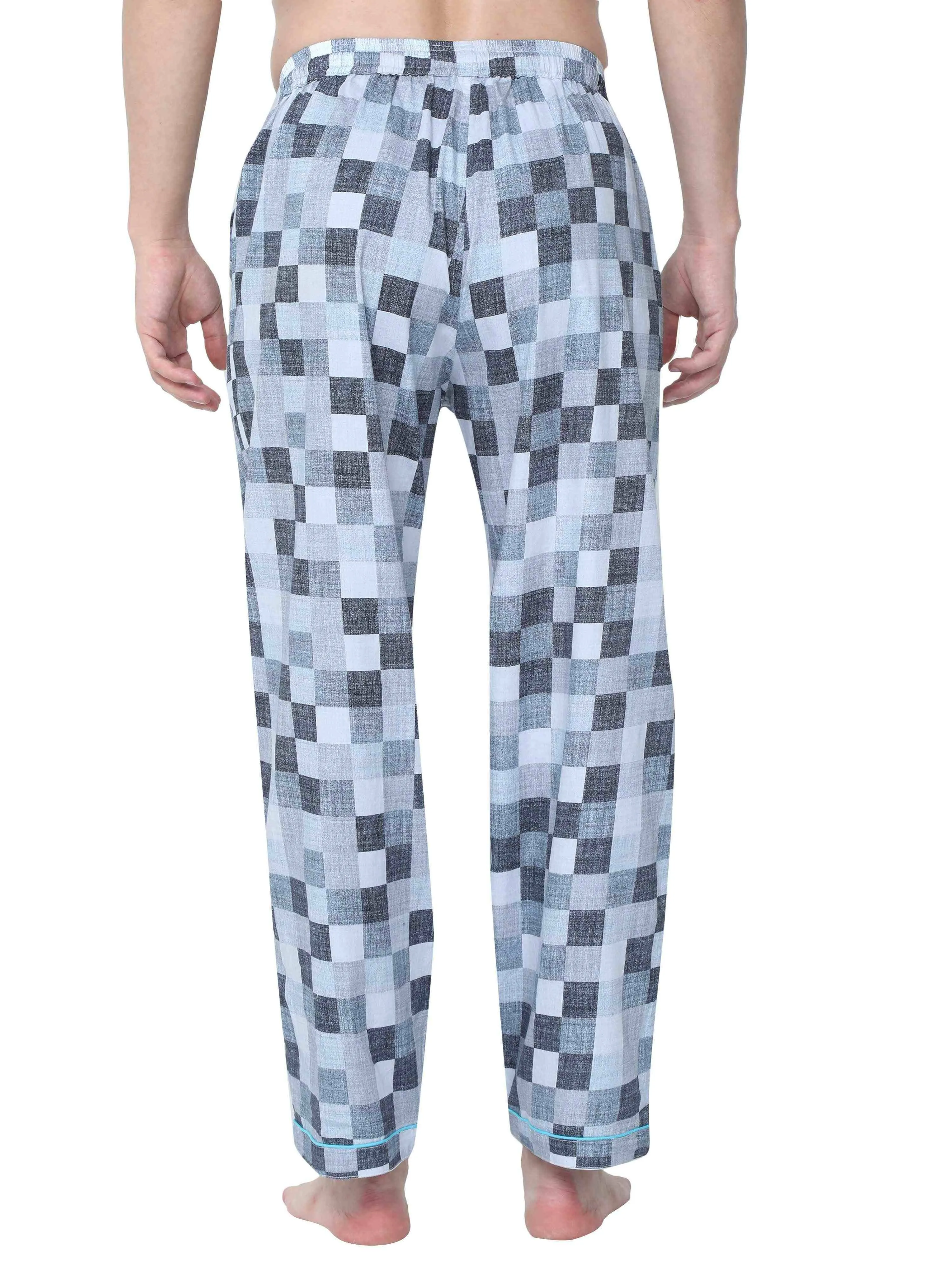 GUNIAA MEN'S CHESS  PRINTED FULL PANT