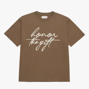 Honor The Gift HTG Script T-shirt / Olive