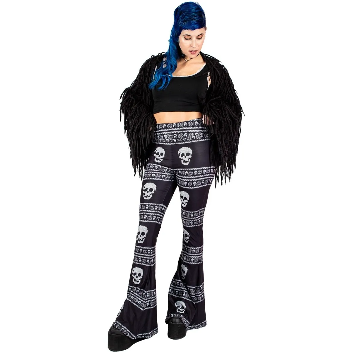 Knit Skull Hellz Bellz Flares