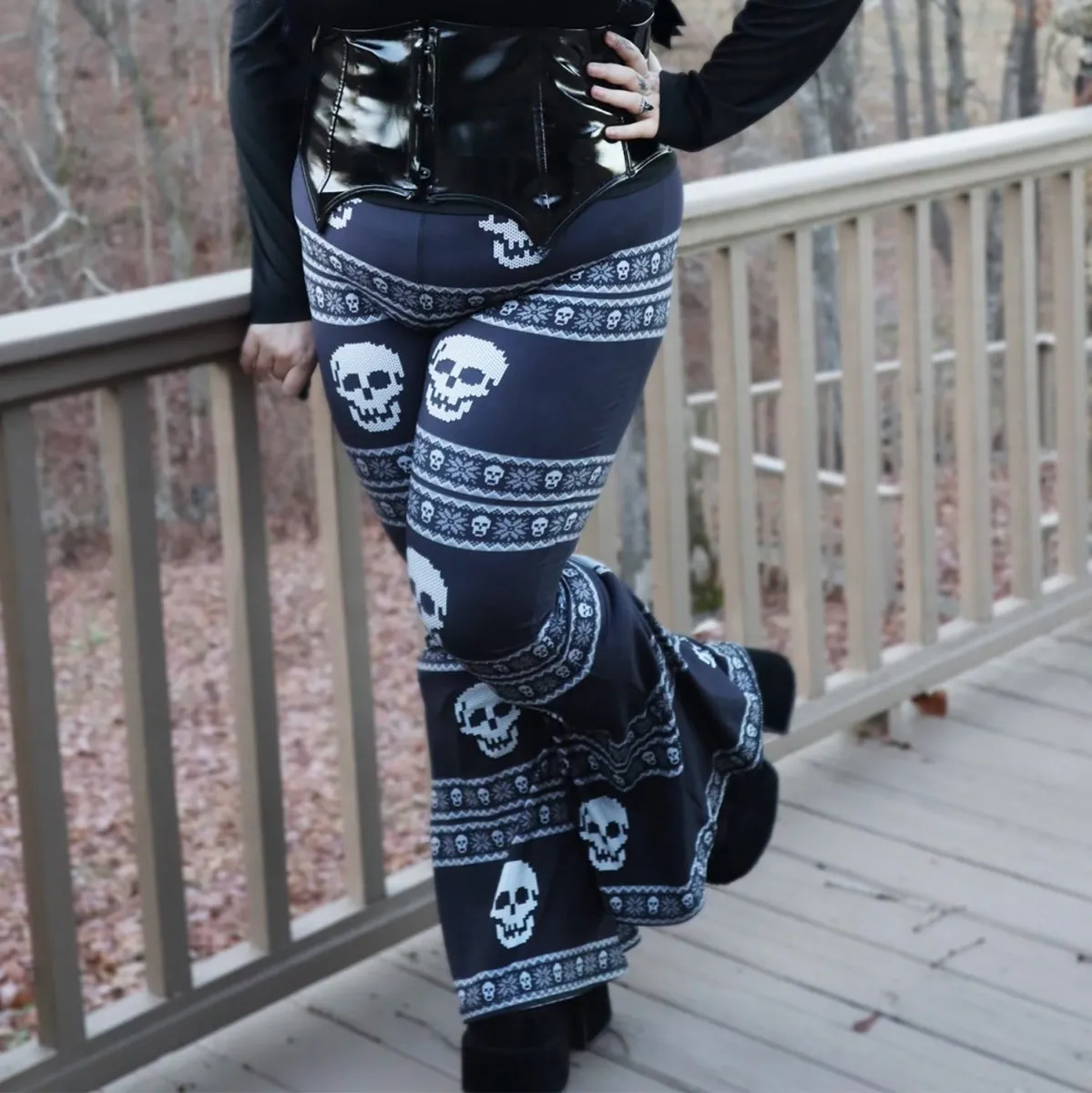 Knit Skull Hellz Bellz Flares