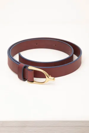 Ladies Stirrup Buckle Leather Belt