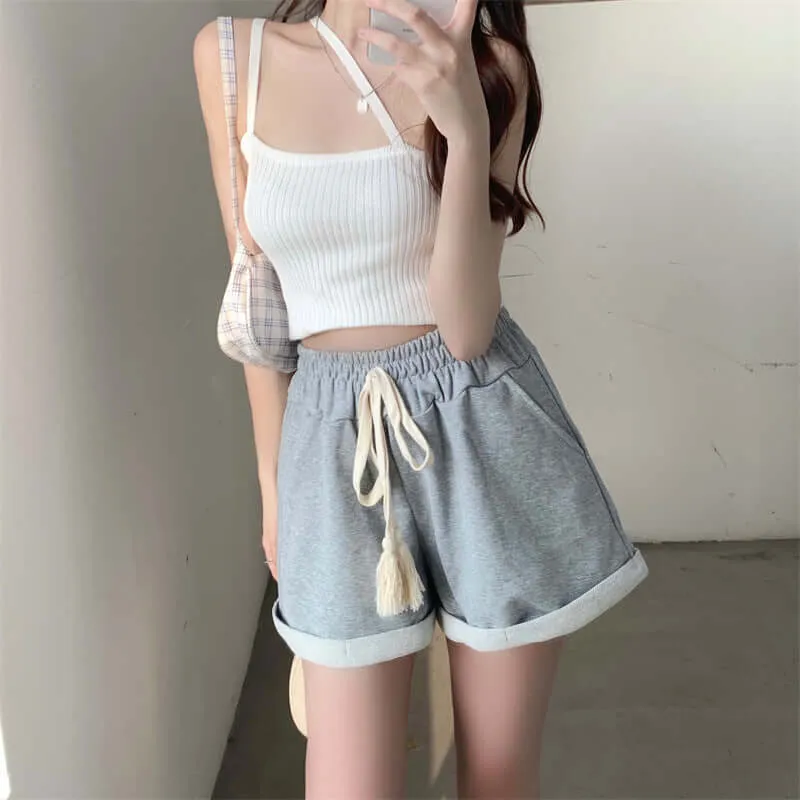 Look thin and tall! 2022 trendy summer high waist curly women's sports shorts