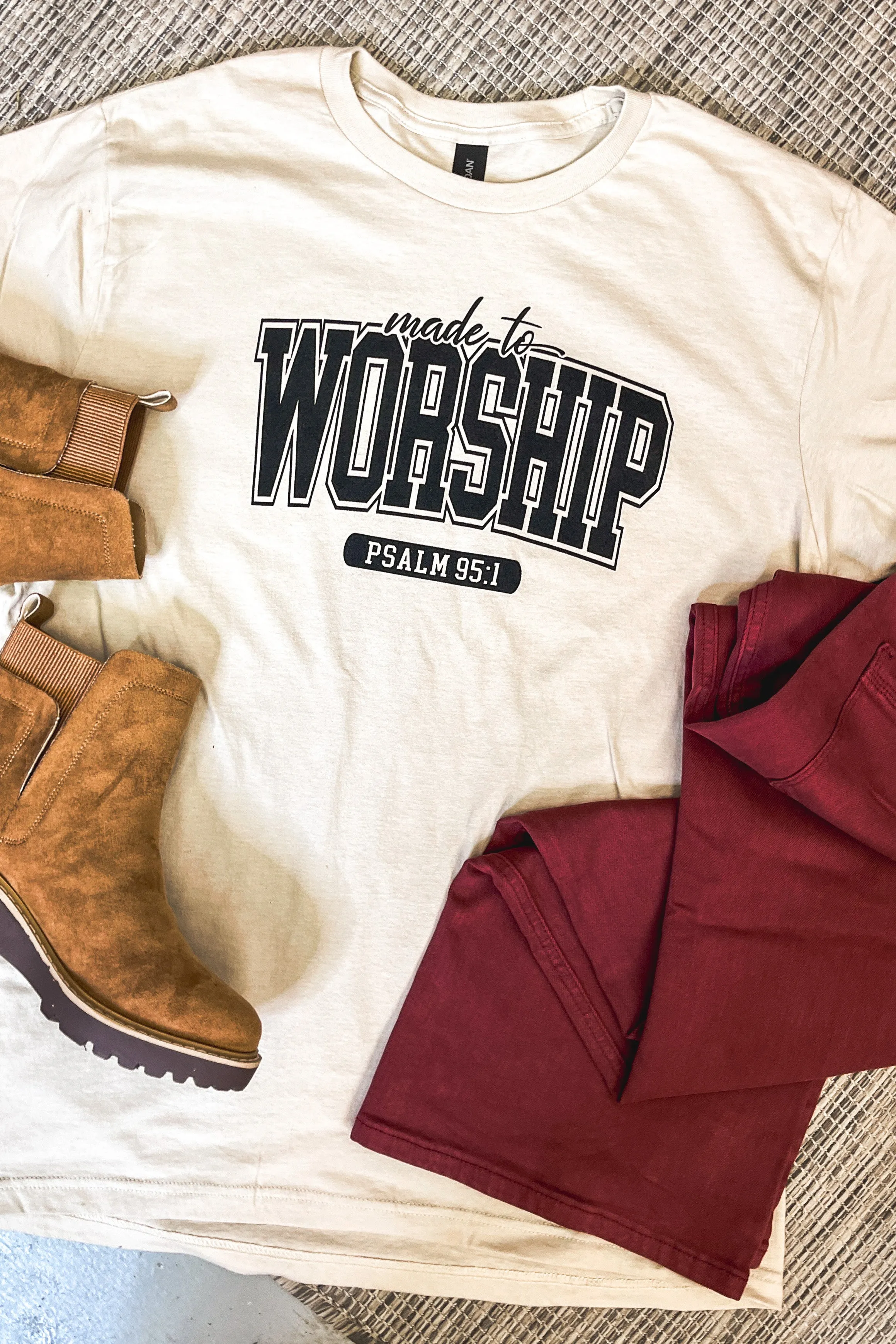 Made To Worship Graphic Tee, Sand