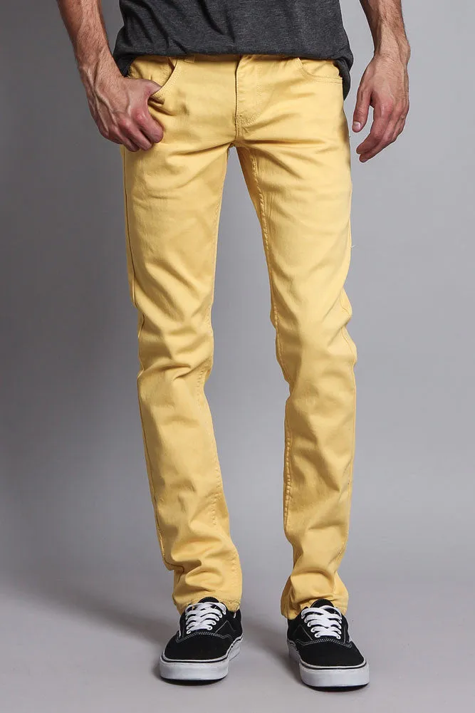 Men's Essential Skinny Fit Colored Jeans (Yellow)