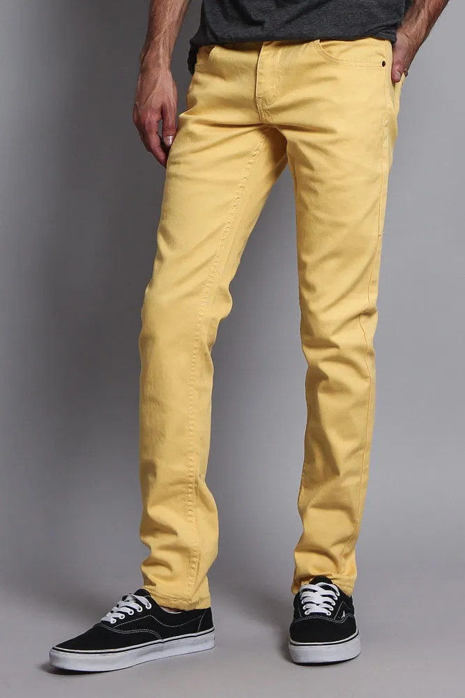 Men's Essential Skinny Fit Colored Jeans (Yellow)