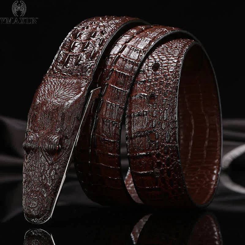 Men's Lifelike Crocodile Head Buckle Leather Belt