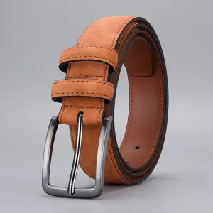 Men's Rugged Matte PU Leather Belt