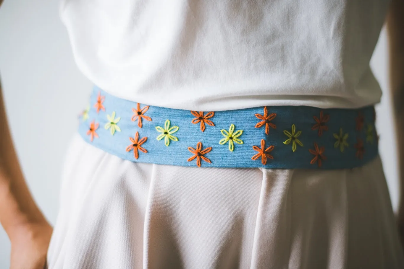 Nikki Fabric Belt - light blue