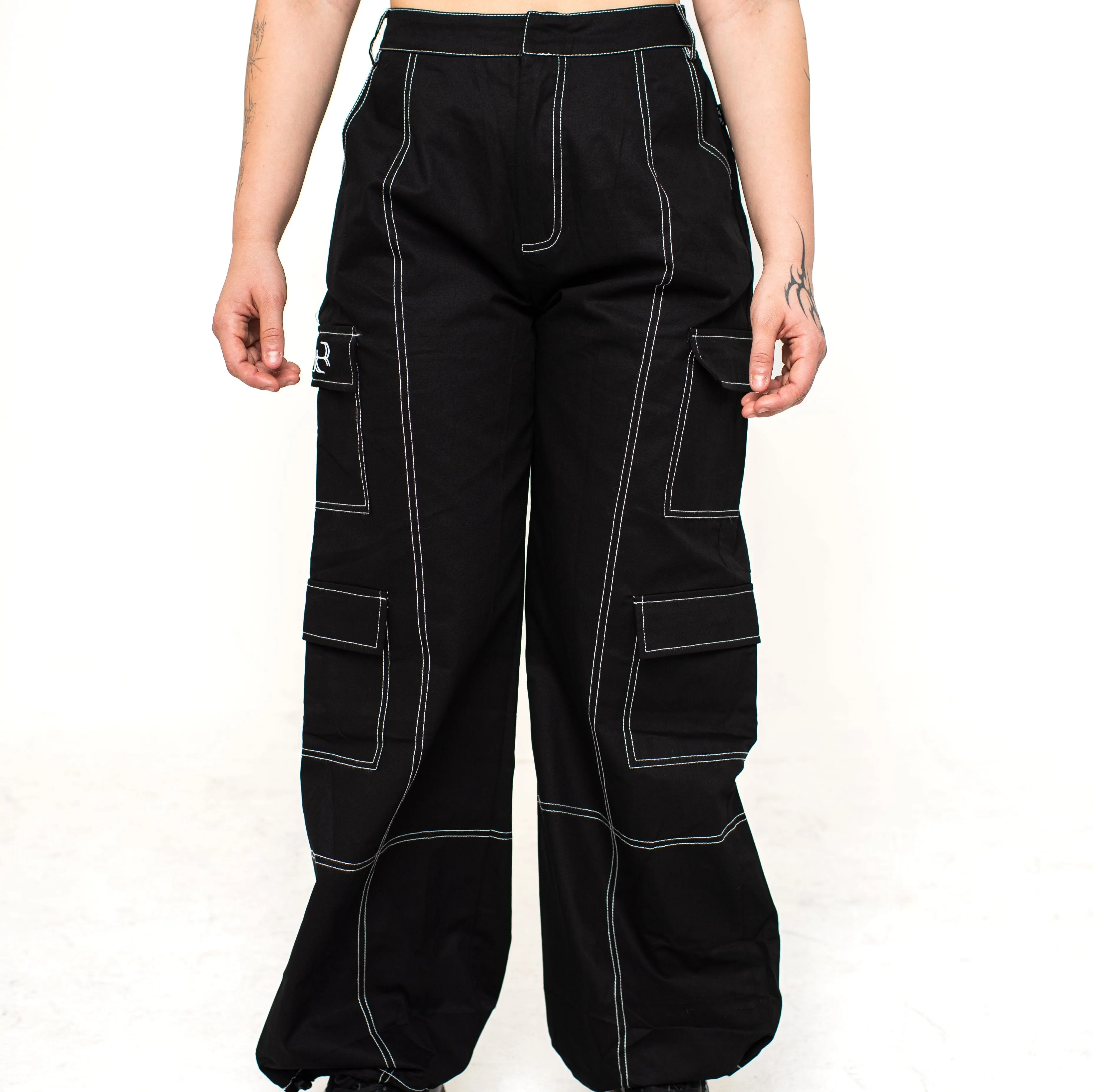 NOCTURNAL CONTRAST STITCH CARGO PANTS