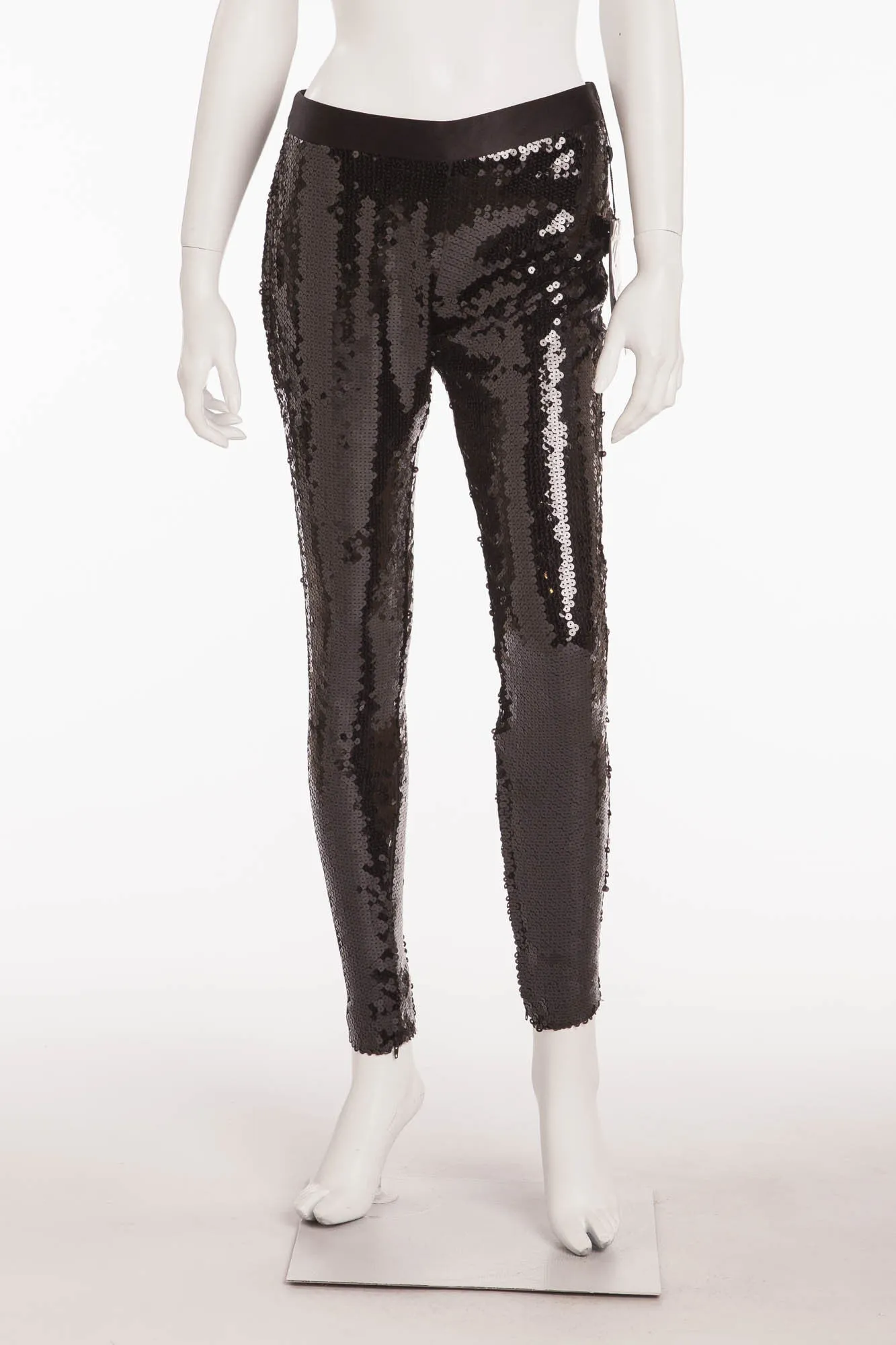 Original Alexander McQueen - Black Sequin Pants - IT 40