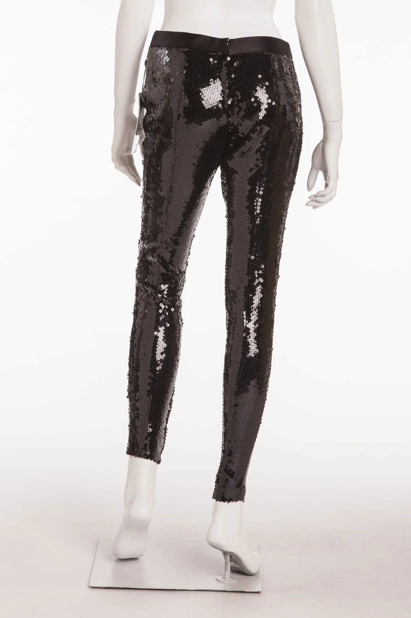 Original Alexander McQueen - Black Sequin Pants - IT 40