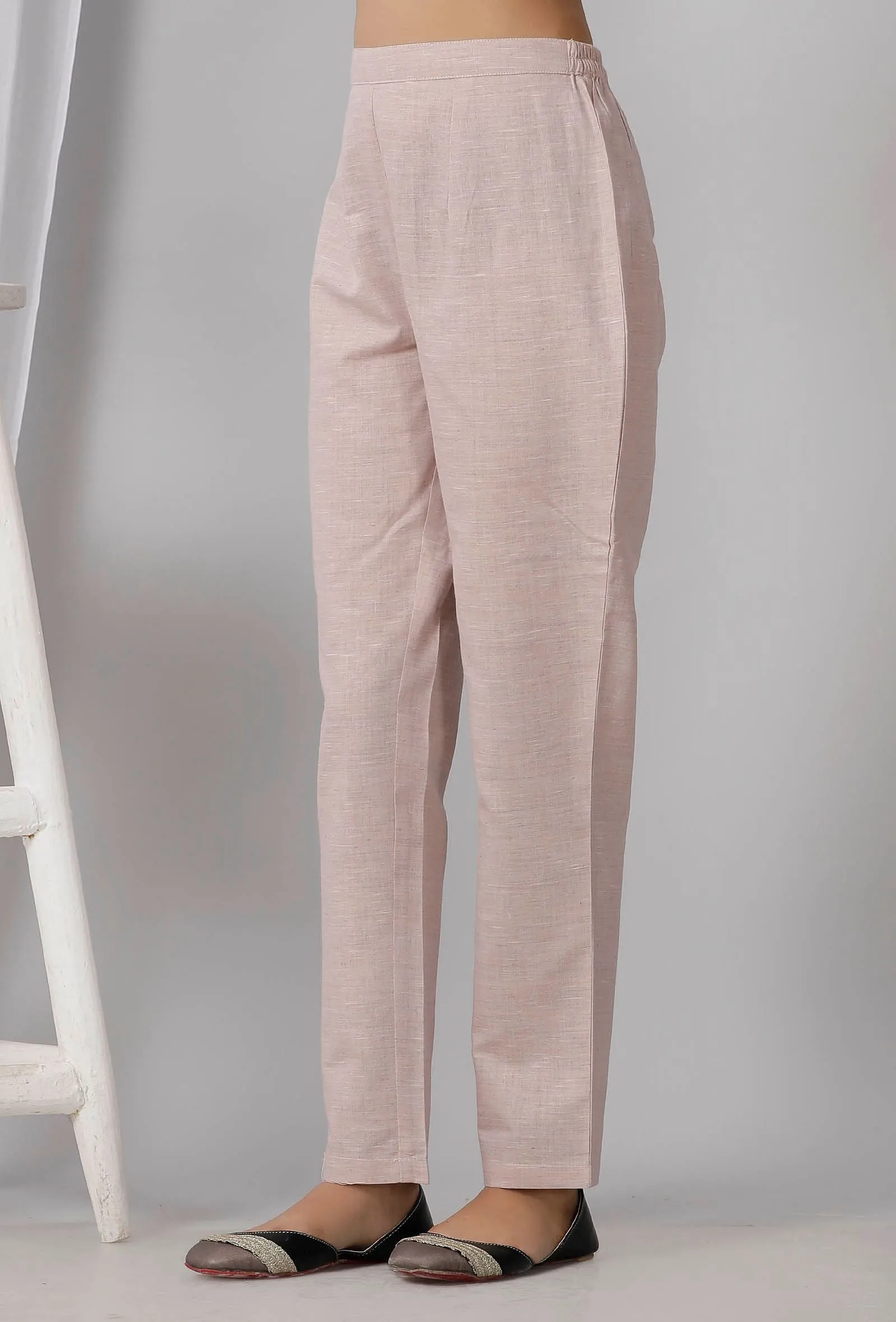 Pastel Purple Cotton Khadi Pants