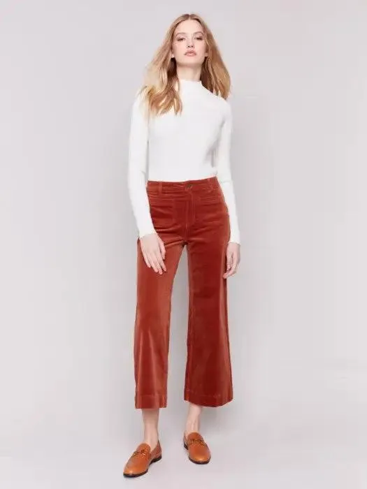 Patch Pocket Corduroy Flare Pants