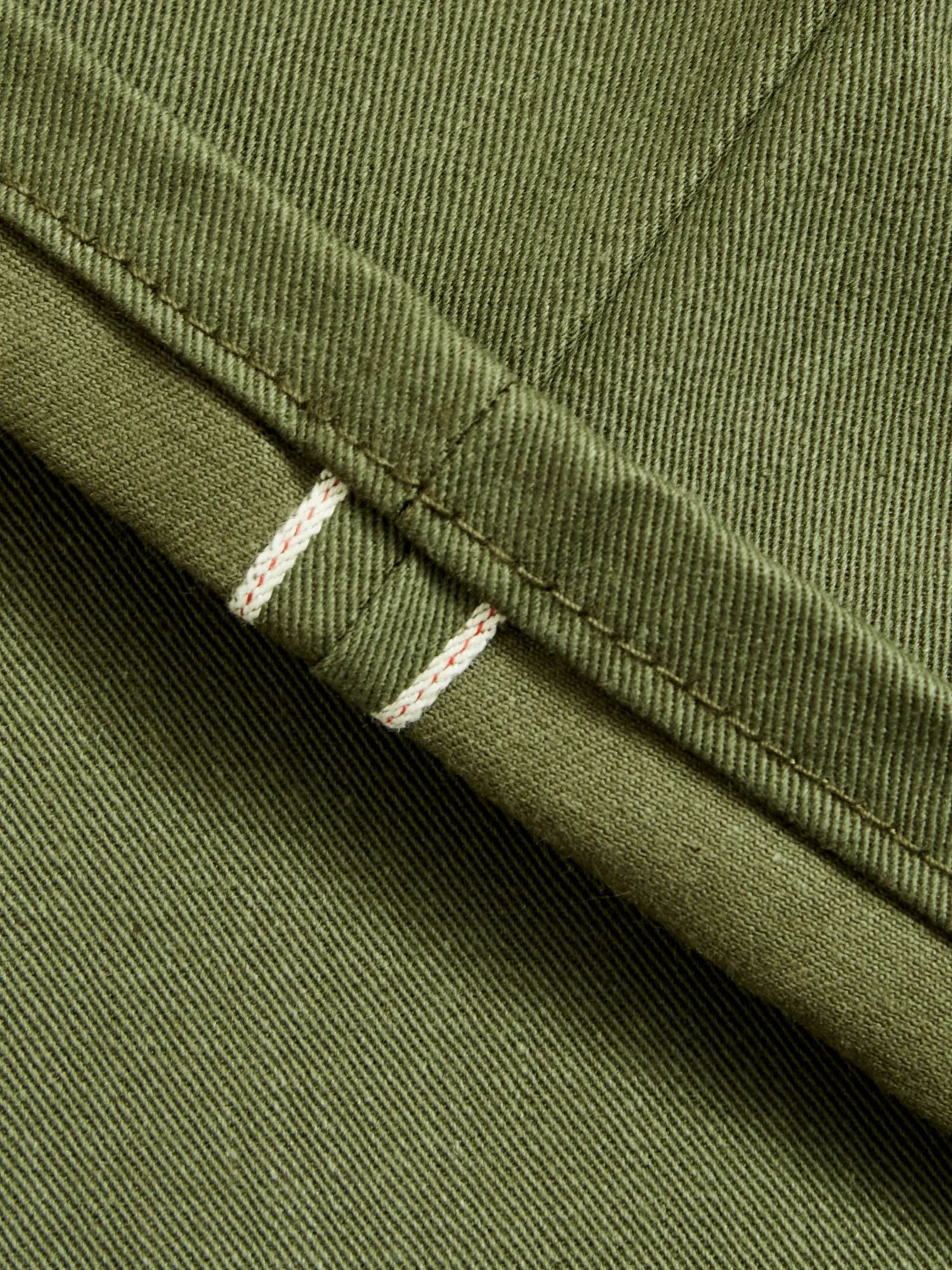 "Infantry Pant" in Green Selvedge Twill