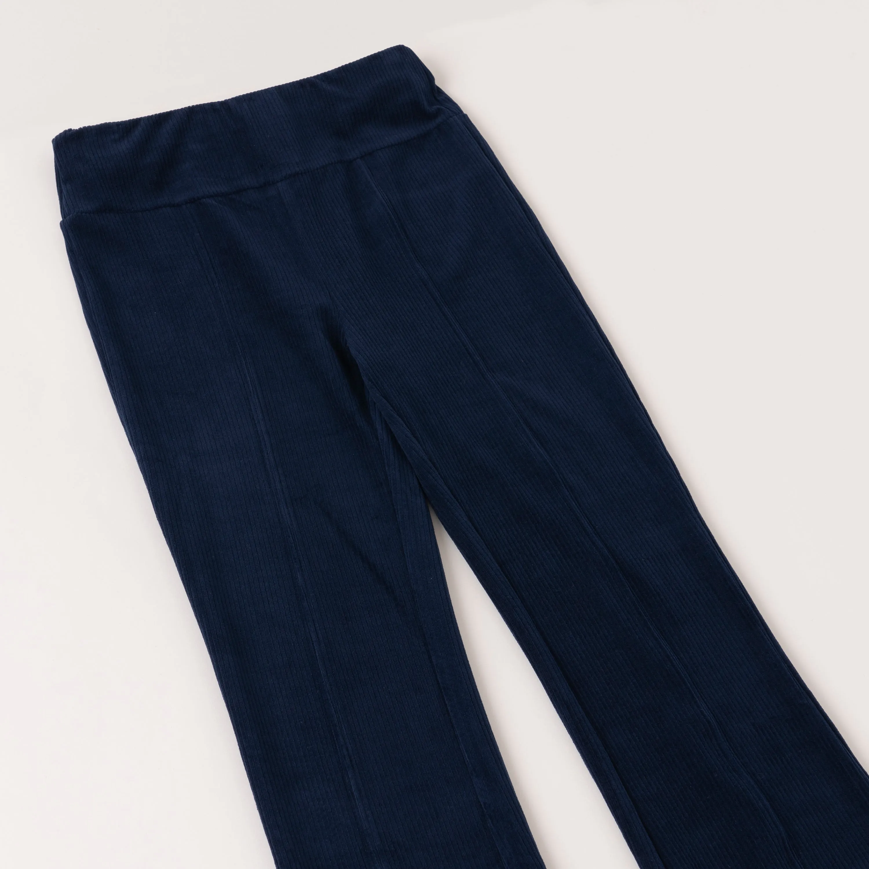 Ribbed Velour Flare Leg Pant