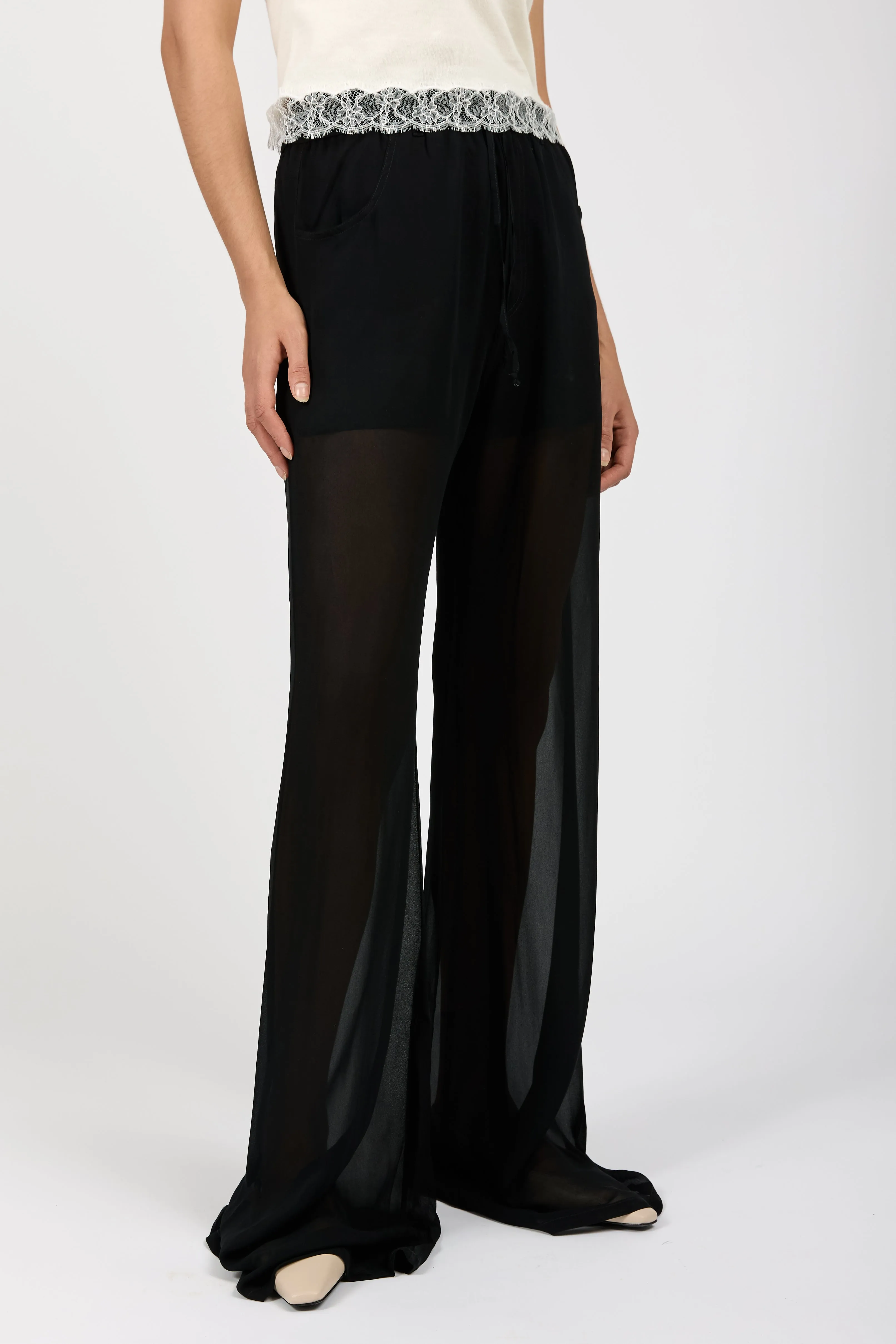 Sheer Pant with Boxer in Nero