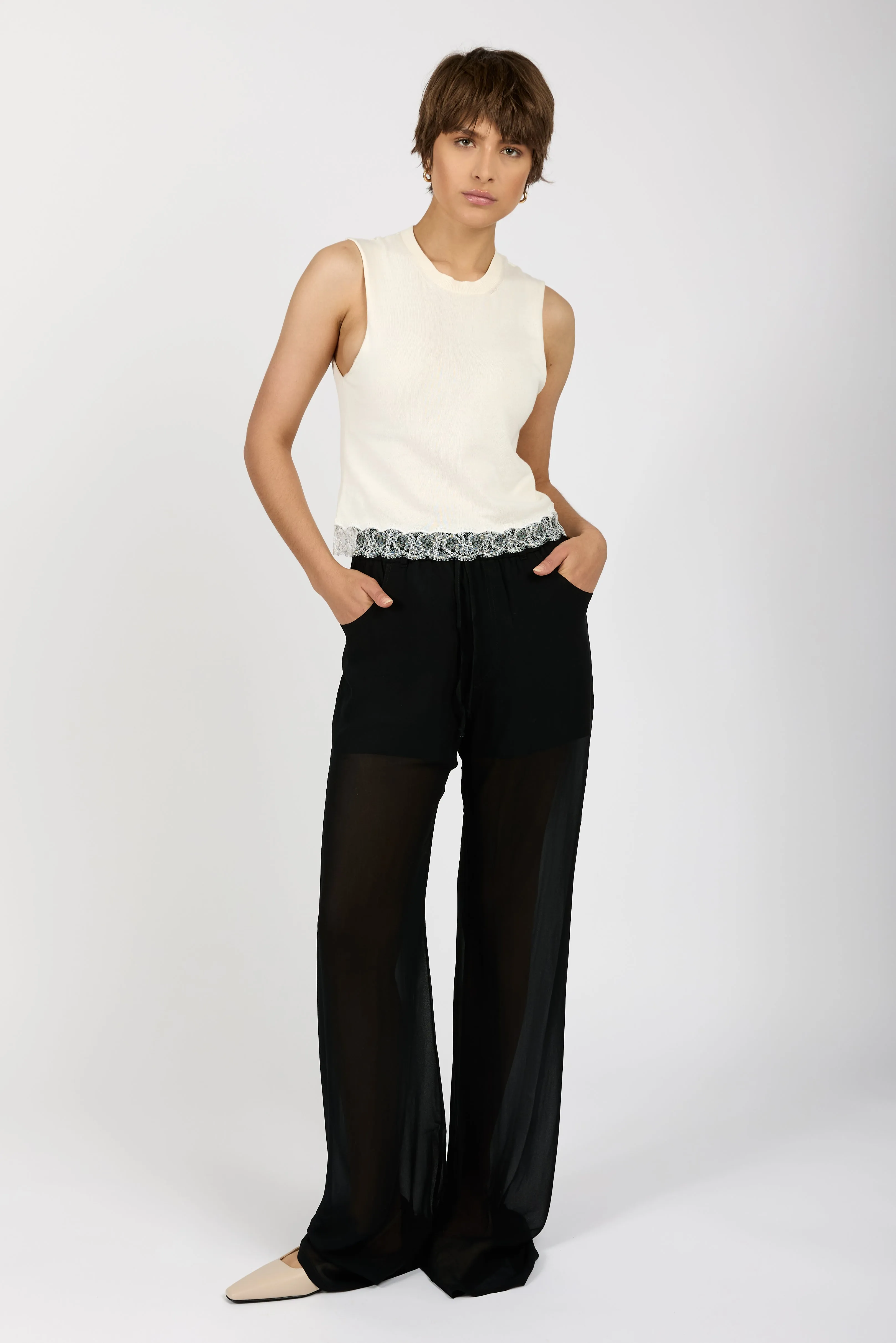 Sheer Pant with Boxer in Nero