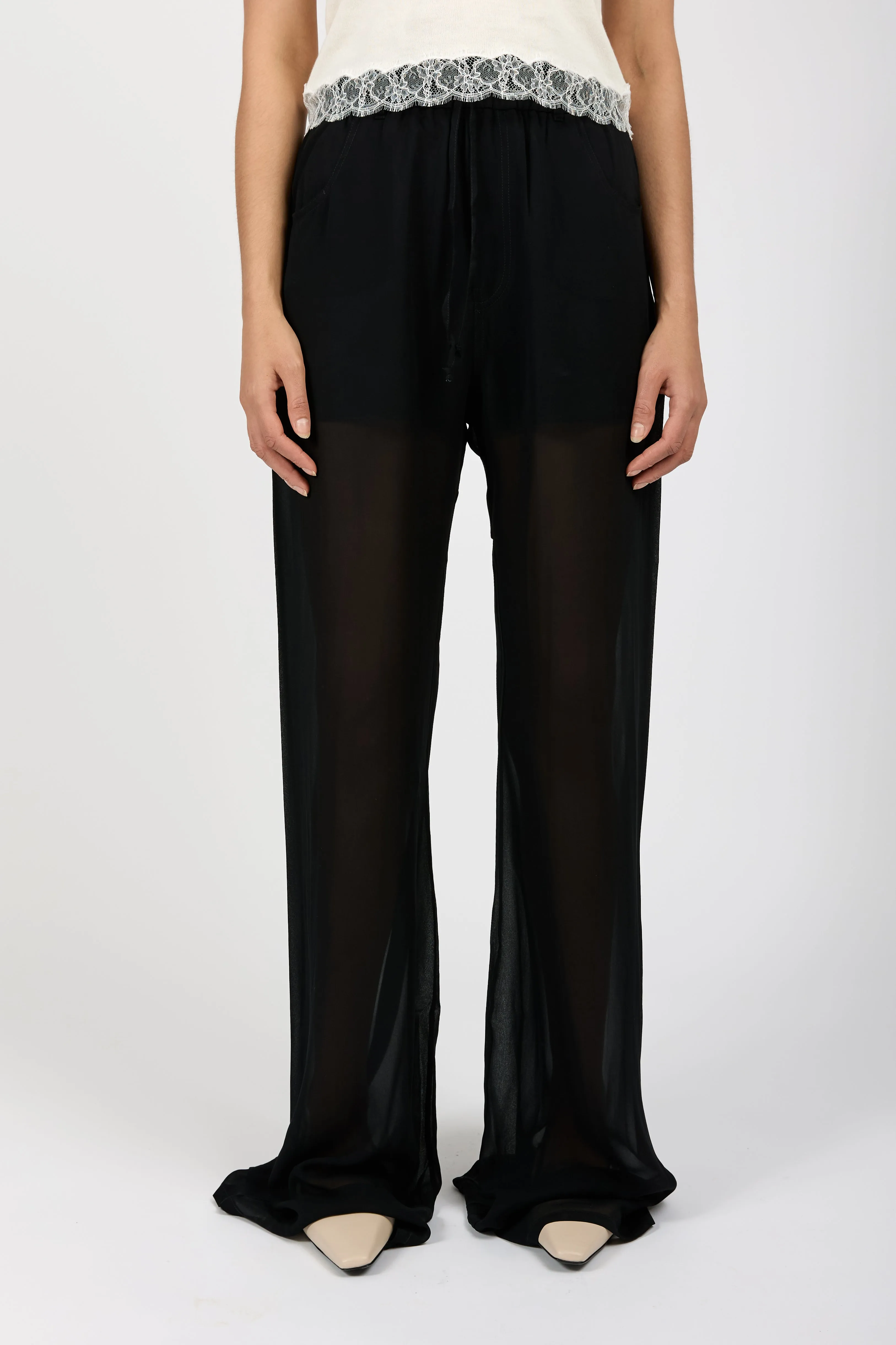 Sheer Pant with Boxer in Nero