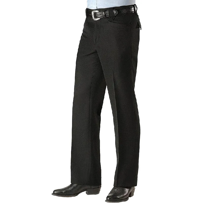 Sidran Men's Solid Polyester Dress Ranch Black Pant