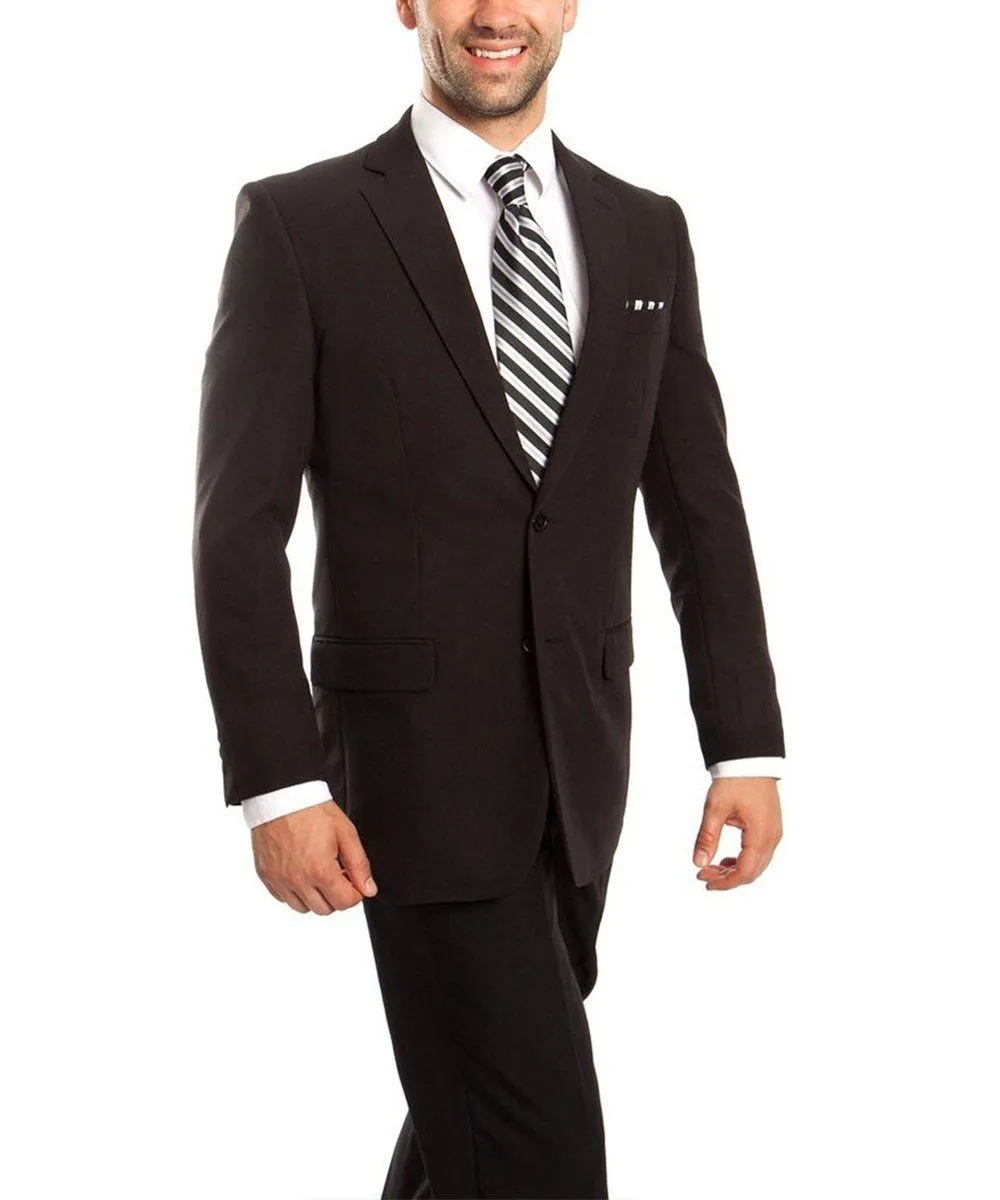 Slim Fit Solid Black Men's Suit