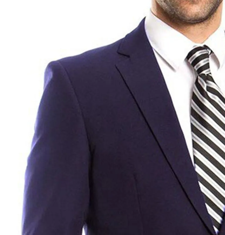 Slim Fit Solid Navy Men's Suit