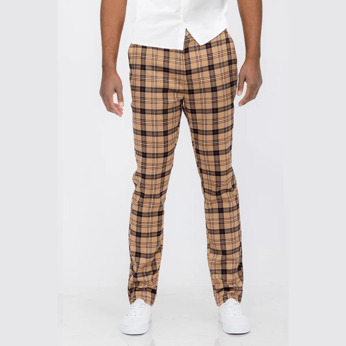 Slim Plaid Pants