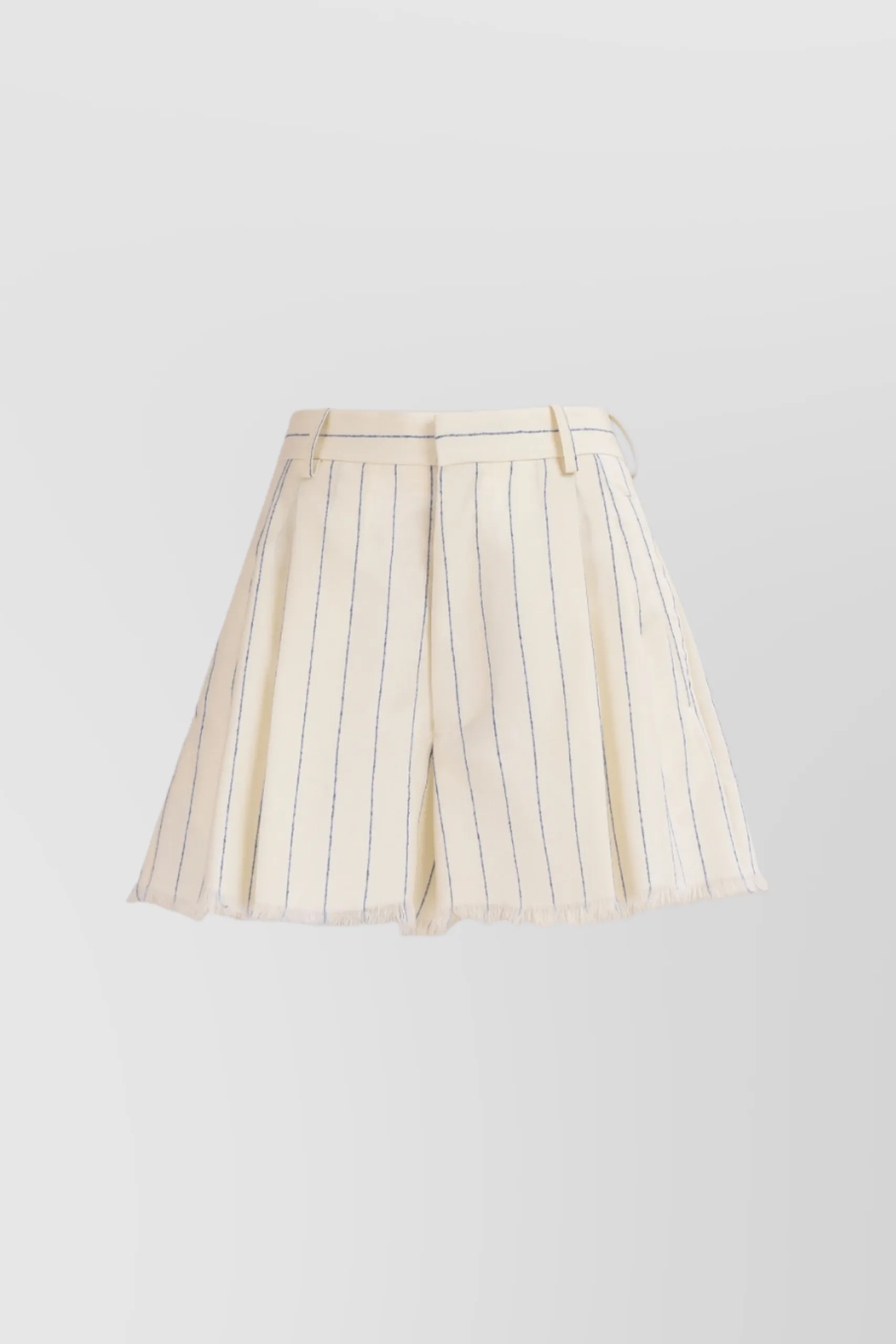 Striped virgin wool tailoring shorts