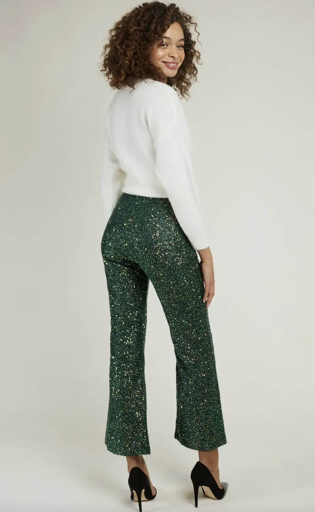 The Jinxie Sequin Pant - Pine