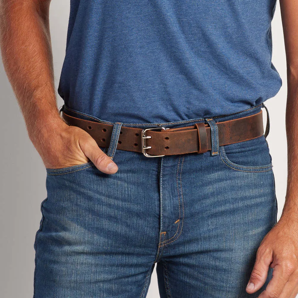 The Legend Double Prong Retro Style Jean Belt - 1.5" Width