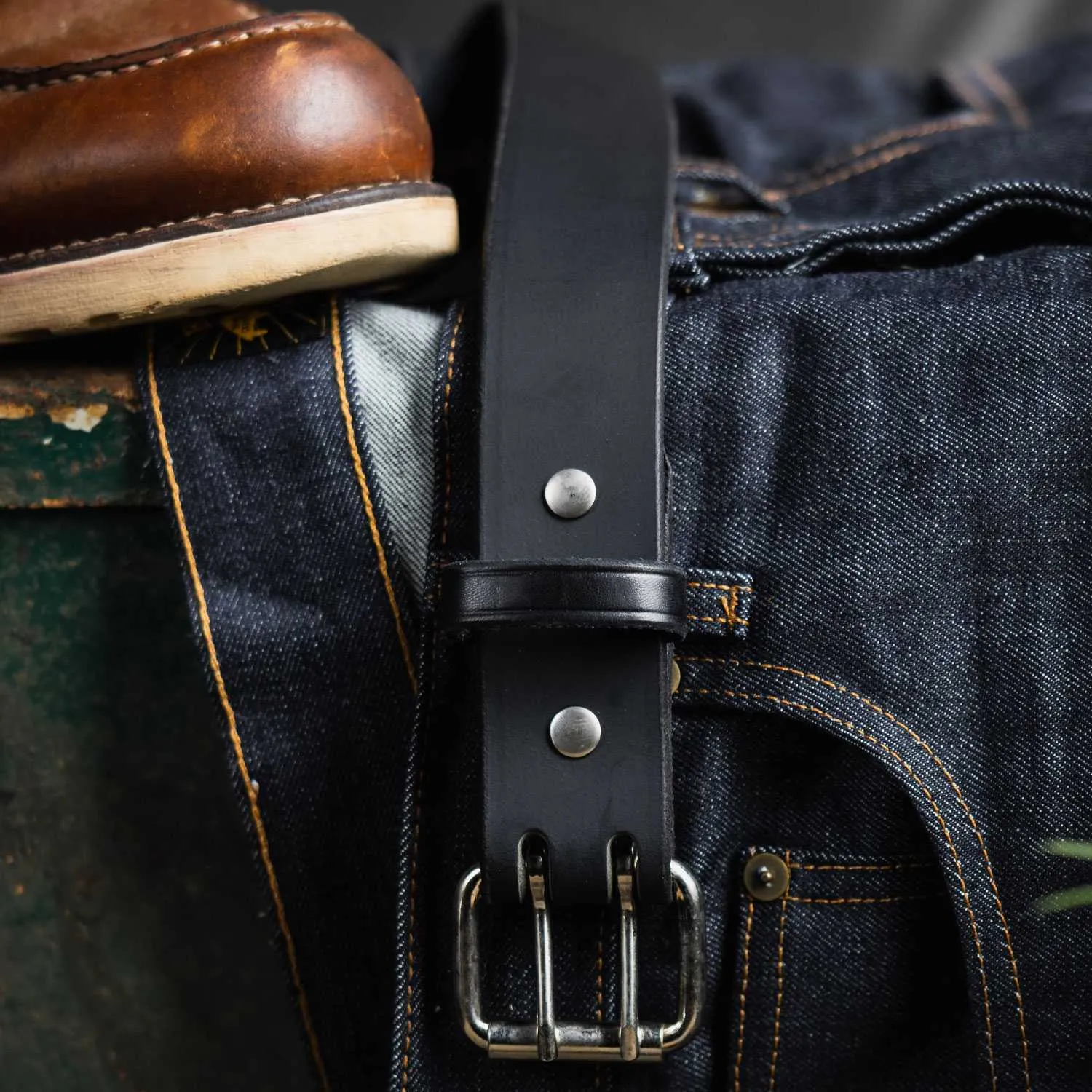 The Legend Double Prong Retro Style Jean Belt - 1.5" Width