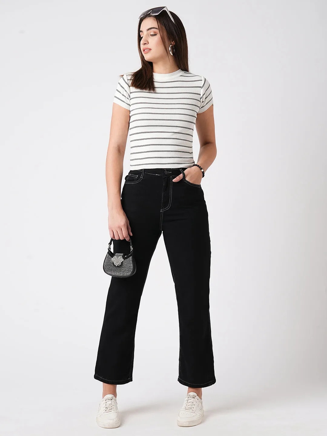 Women High-Rise Relaxed Straight Fit Jeans