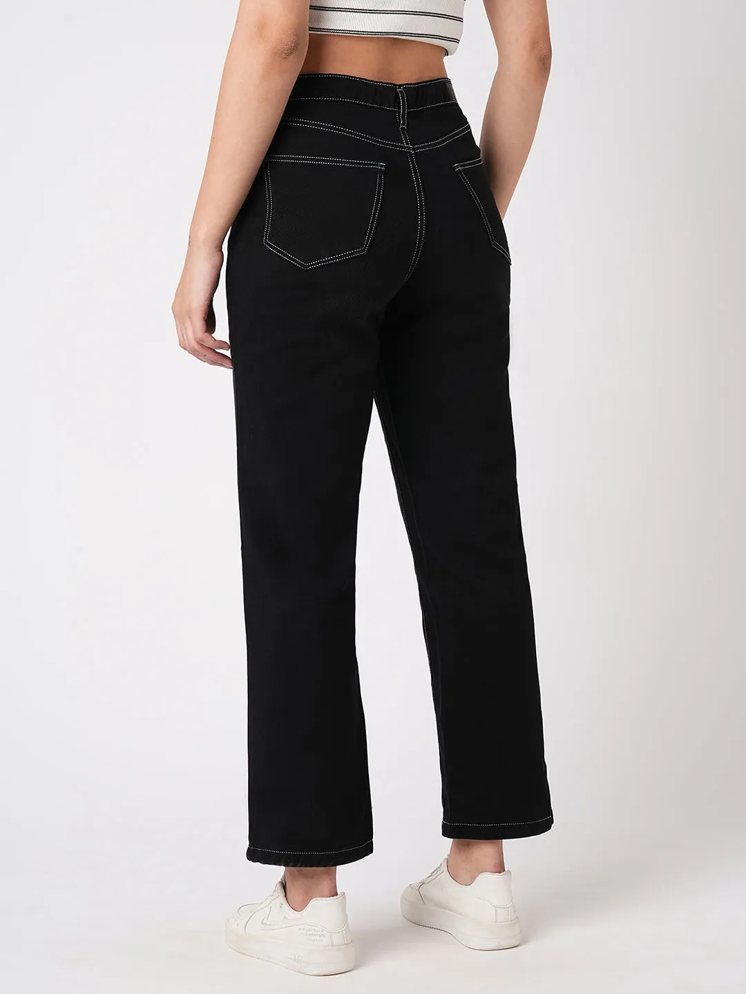 Women High-Rise Relaxed Straight Fit Jeans