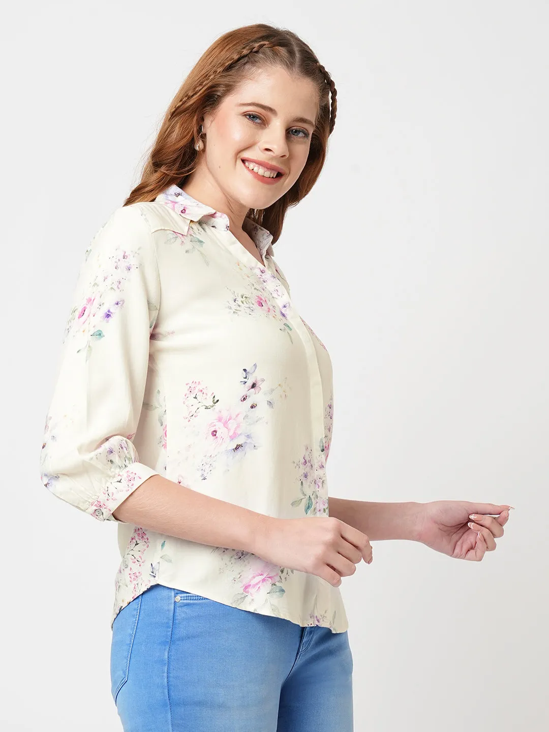 Women Slim Fit Floral Print Printed Shirt